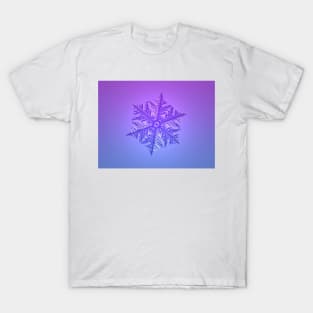 Violet Blue Fractal Snowflake T-Shirt